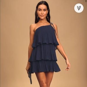 BRAND NEW LULUS Navy Blue dress S